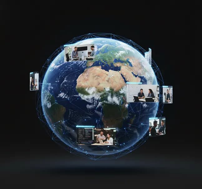 Global collaboration platform connecting distributed teams through shared Unreal Engine pixel streaming environments