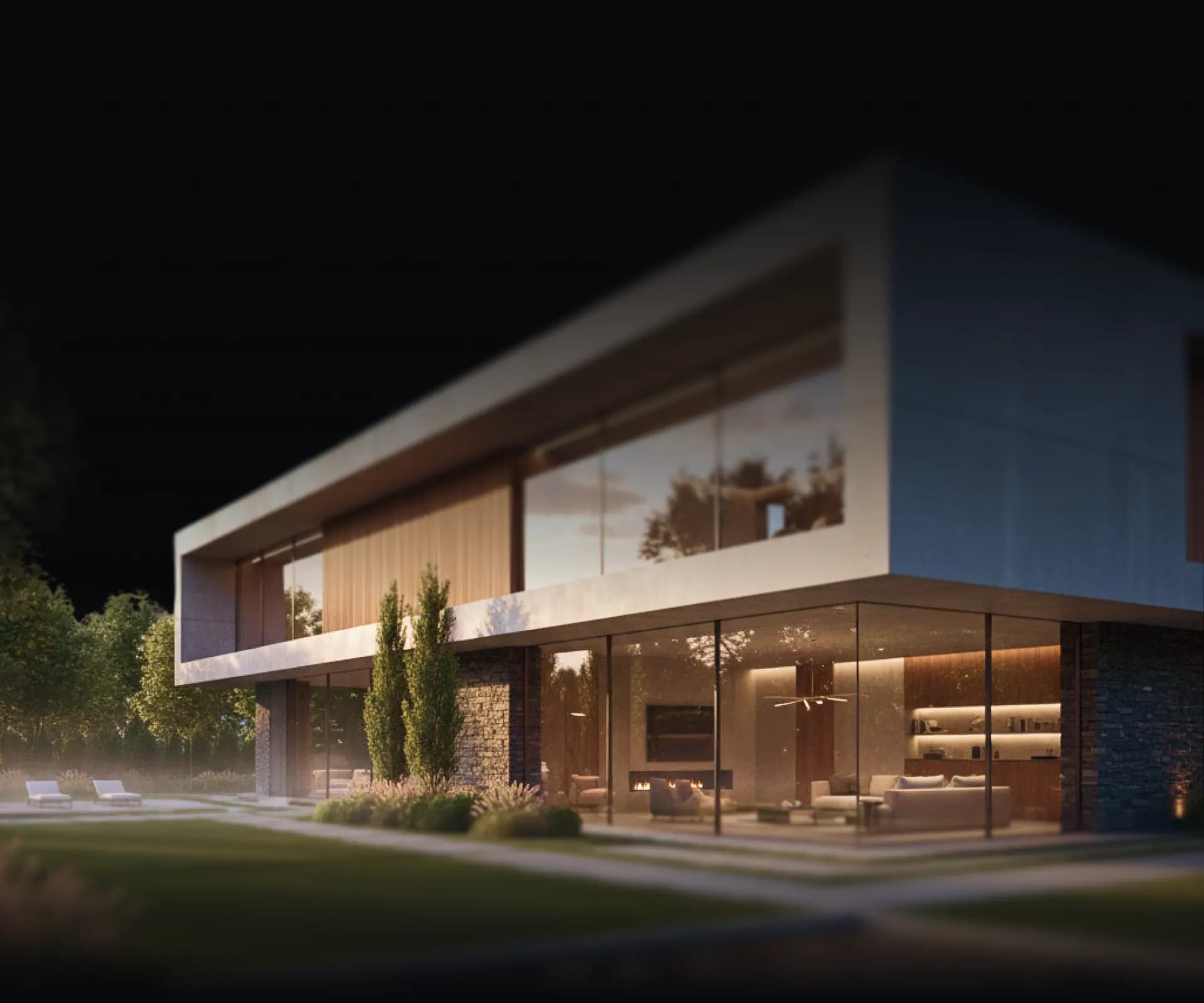 Modern architectural visualization streamed through Unreal Engine, enabling interactive experiences on any device through a web browser