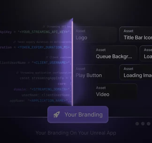 Personalized user journey with custom navigation, branded interactions, and seamless access to Unreal Engine applications