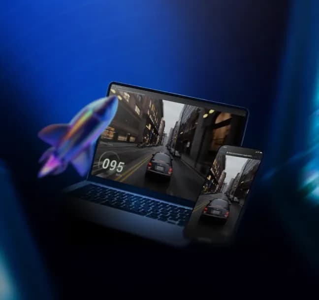 Custom-branded pixel streaming experience running seamlessly across desktop, tablet, and mobile devices