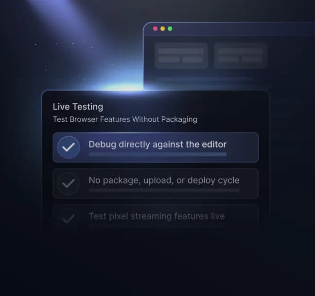 Live testing with Eagle 3D Remote Editor — stream the running Unreal Editor to a browser to test pixel streaming features instantly without packaging a build