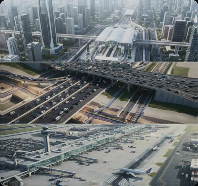 Interactive city-scale infrastructure visualization streamed through Unreal Engine for transportation and urban development planning